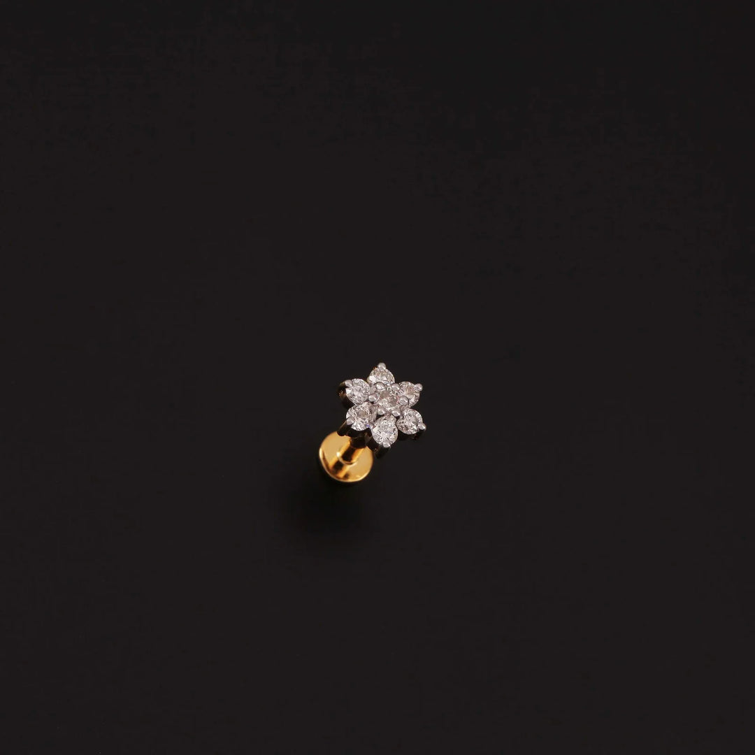 14K YG  STAR DIAMOND NOSEPIN-1PC - RB Diamond Jewellers