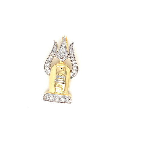 14K YG Shiva Linga Diamond Pendant-1pc - RB Diamond Jewellers