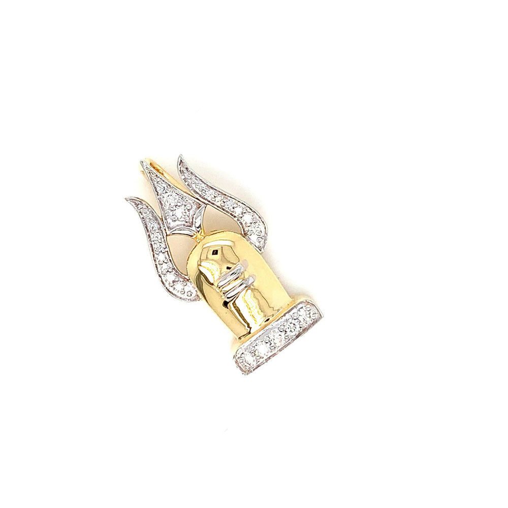 14K YG Shiva Linga Diamond Pendant-1pc - RB Diamond Jewellers
