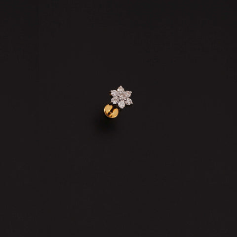 14K YG Star Women Diamond Nosepin-1pc - RB Diamond Jewellers