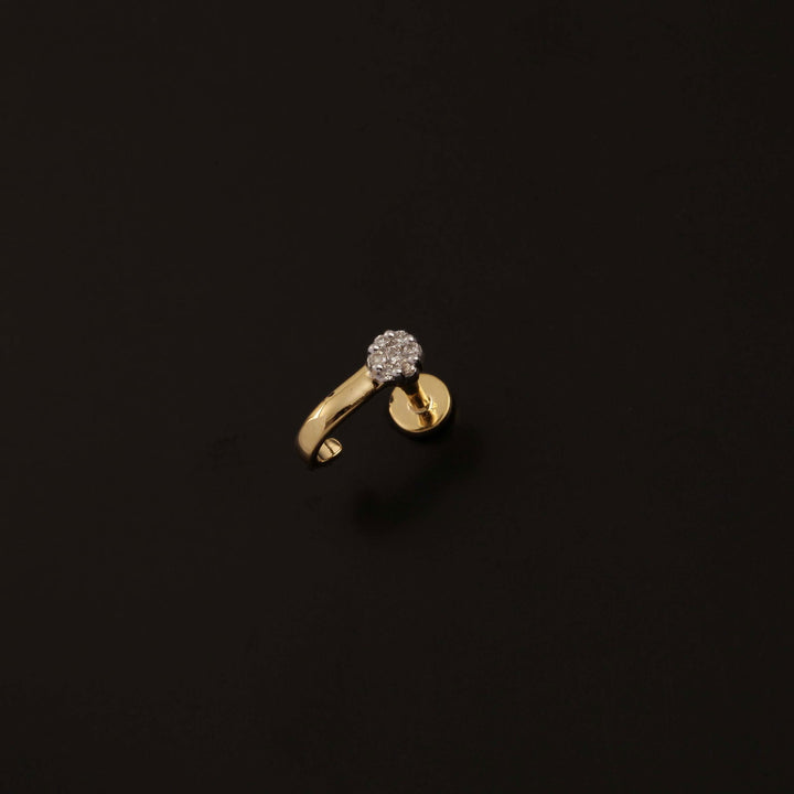 14K YG Women Pressure Set Diamond Nosepin-1pc - RB Diamond Jewellers