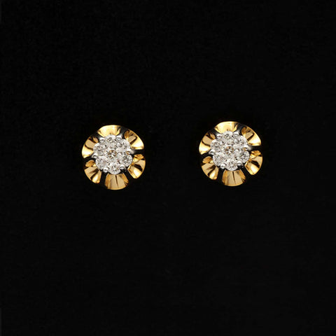 14k YG Diamond Stud Earring - RB Diamond Jewellers