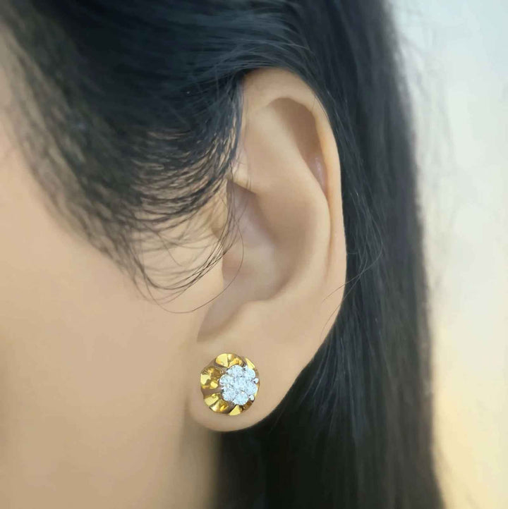 14k YG Diamond Stud Earring