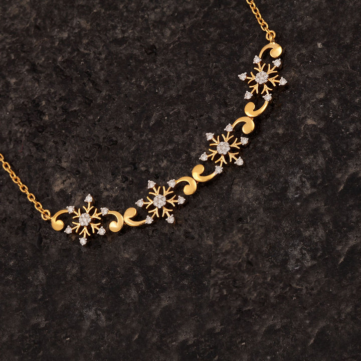 14K YG Princess Diamond Necklace with 18K Chain-1pc
