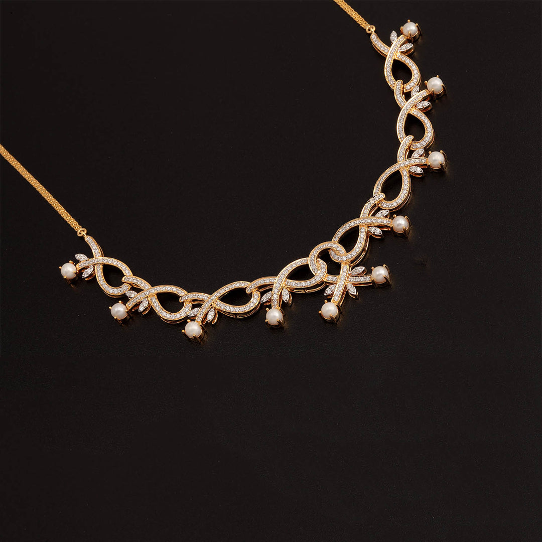 18K YG Princess Diamond, FWP Necklace-1pc