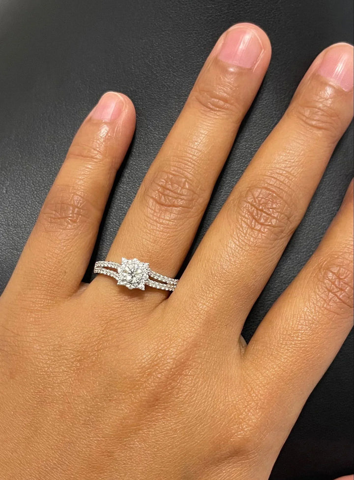 18 WG Prong Set Centre Solitiare Engagement Women Diamond Ring-1pc - RB Diamond Jewellers