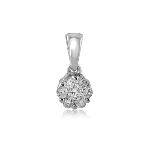 18K WG Pressure Prong Set Women Diamond Pendant-1PC - RB Diamond Jewellers