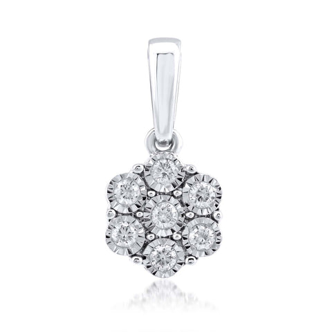 18K WG Prong Set Classic Women Diamond Pendant-1PC - RB Diamond Jewellers