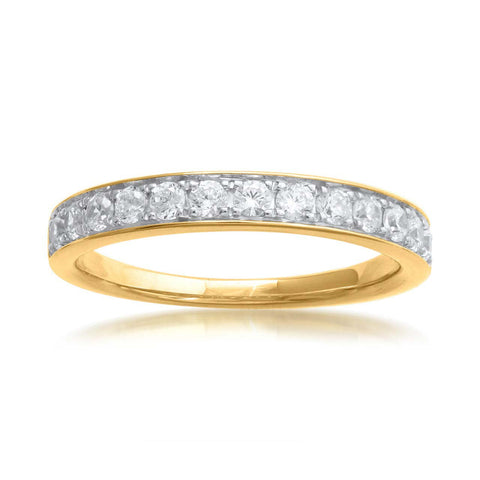 18K YG Grain Set Band Women Diamond Ring-1pc - RB Diamond Jewellers