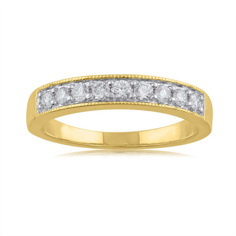 18K YG Grain Set Band Women Diamond Ring-1pc - RB Diamond Jewellers