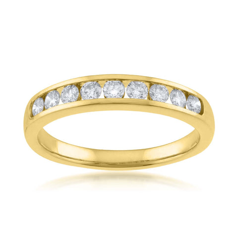 18K YG Grain Set Band Women Diamond Ring-1pc - RB Diamond Jewellers