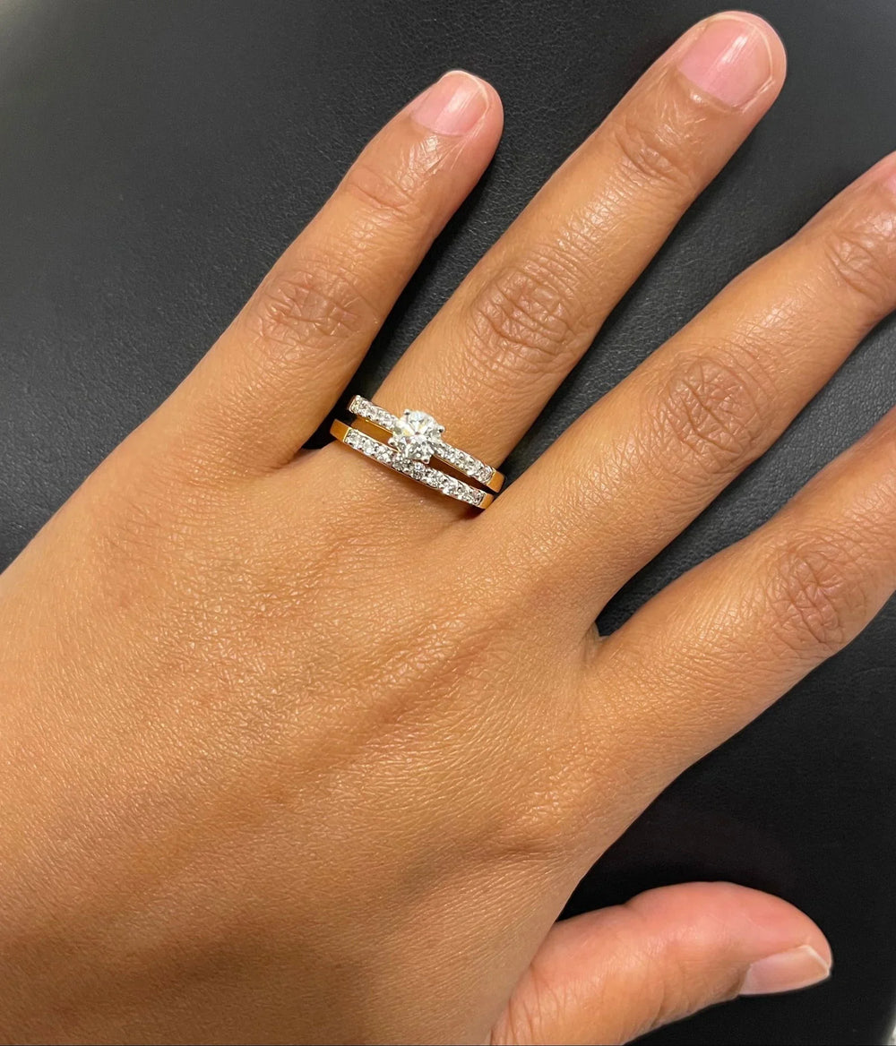 18 YG Prong Set Centre Solitiare Engagement Women Diamond Ring-1pc - RB Diamond Jewellers