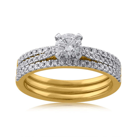 18 YG Prong Set Centre Solitiare Engagement Women Diamond Ring-1pc - RB Diamond Jewellers