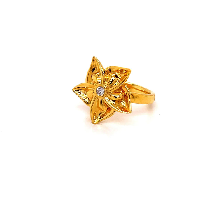 18K YG Prong Set Fancy Women Diamond Ring-1PC - RB Diamond Jewellers