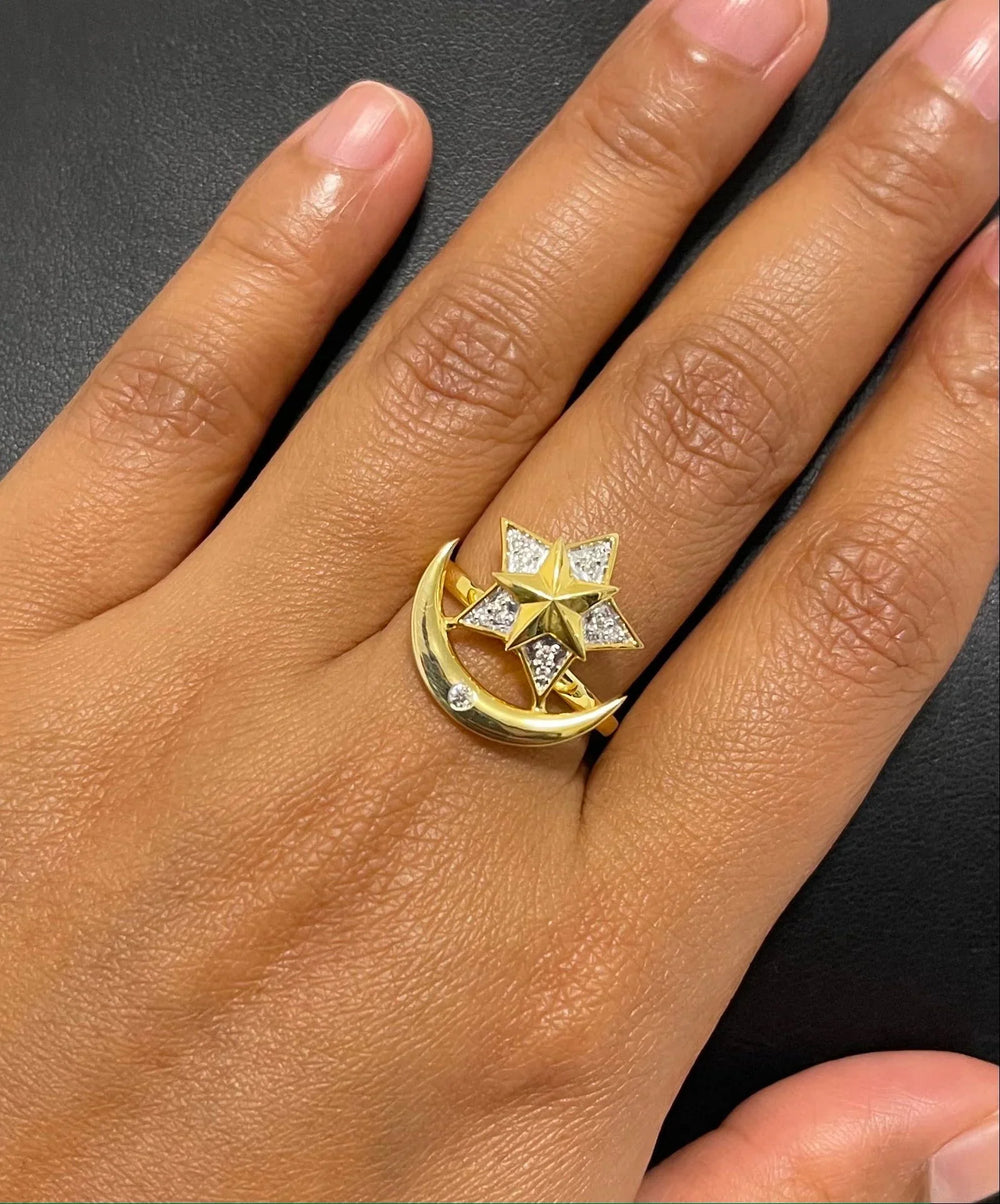 18K YG Fancy Women Diamond Ring-1PC - RB Diamond Jewellers