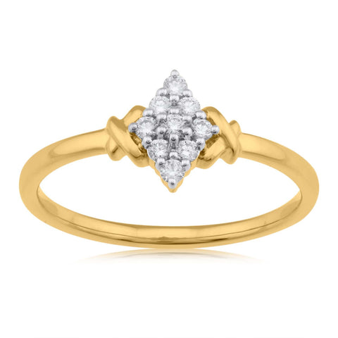 18K YG Fancy Women Diamond Ring-1PC - RB Diamond Jewellers