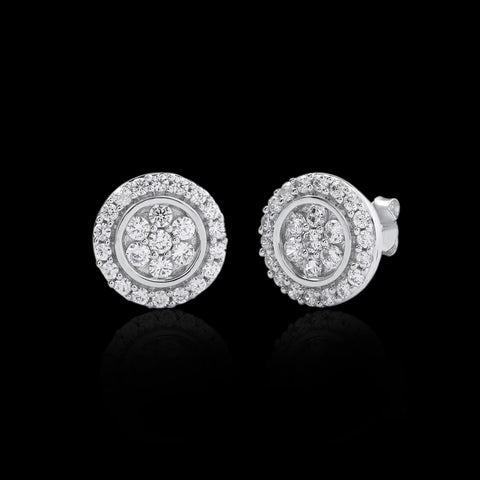 18K WG Diamond Cluster Earring-1Pair - RB Diamond Jewellers