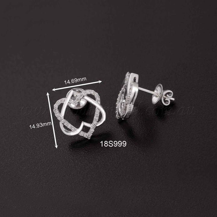 18K WG Diamond Earring-1Pair
