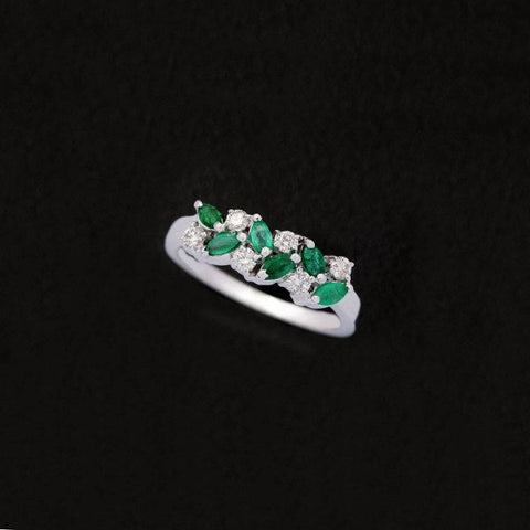 18K WG Diamond Emerald Ring-1pc - RB Diamond Jewellers