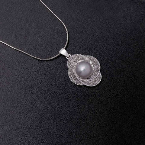 18K WG Diamond Pearl Pendant - RB Diamond Jewellers