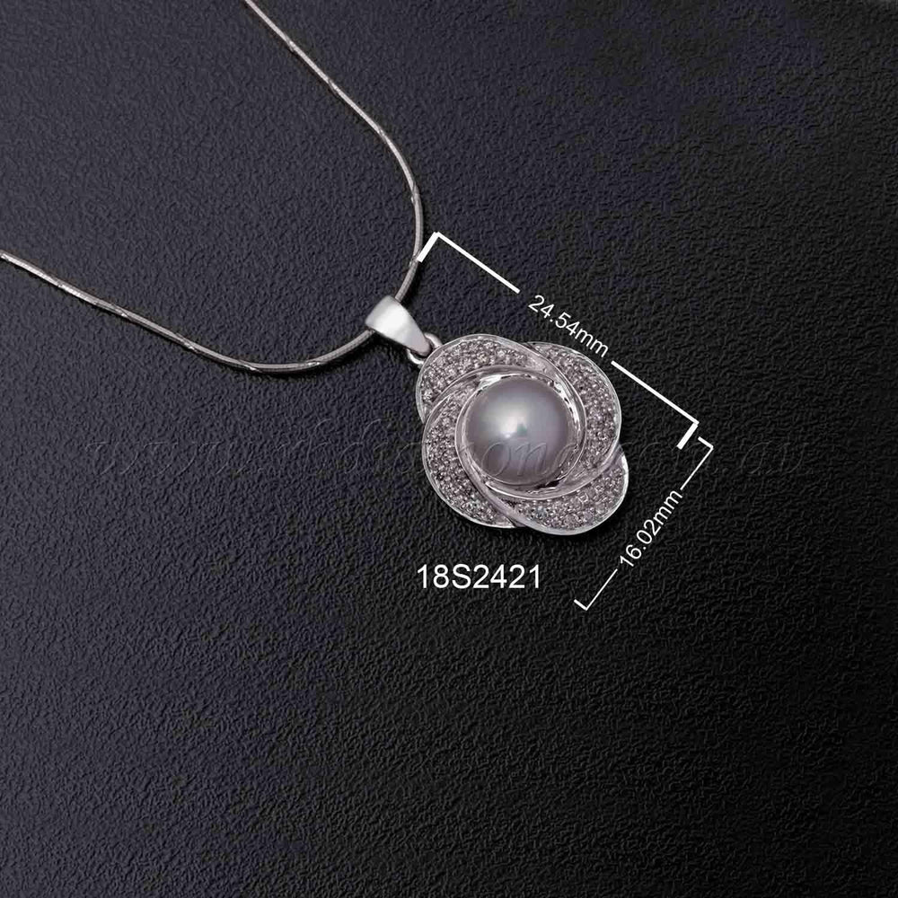 18K WG Diamond Pearl Pendant - RB Diamond Jewellers
