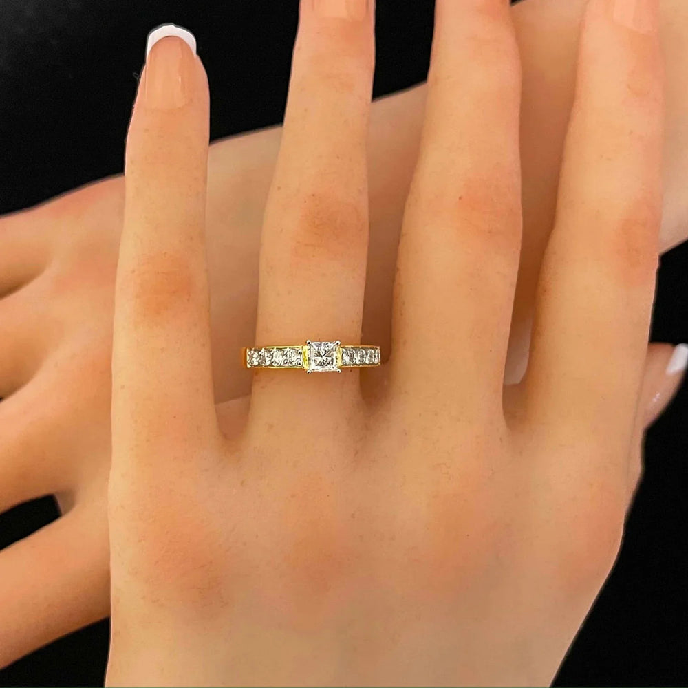 18K YG Centre Solitaire Engagement Diamond Ring-1pc - RB Diamond Jewellers