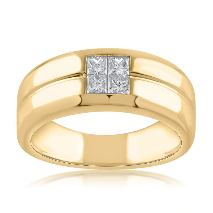 18K YG Classic Men Diamond Ring-1PC - RB Diamond Jewellers