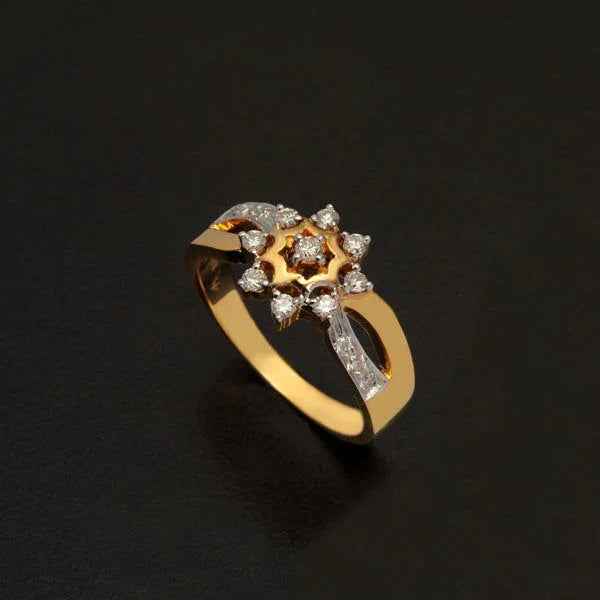18K YG Cluster Diamond Ring-1pc
