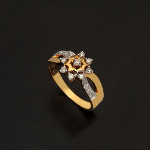 18K YG Cluster Diamond Ring-1pc - RB Diamond Jewellers