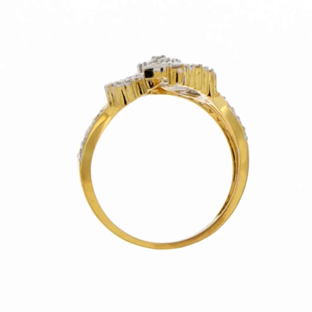 18K YG Cluster Diamond Ring-1pc