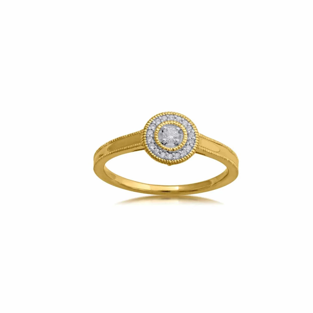 18K YG Cluster Diamond Ring-1pc - RB Diamond Jewellers