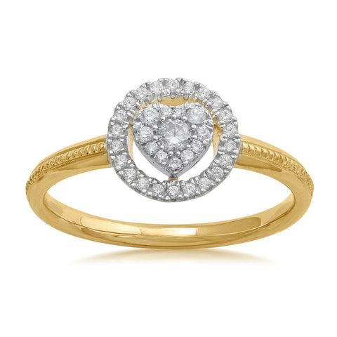 18K YG Cluster Diamond Ring-1pc - RB Diamond Jewellers