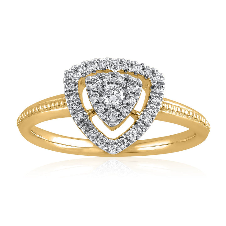 18K YG Cluster Diamond Ring-1pc - RB Diamond Jewellers