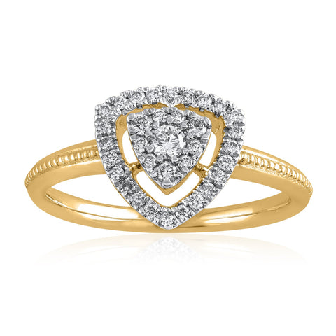 18K YG Cluster Diamond Ring-1pc - RB Diamond Jewellers