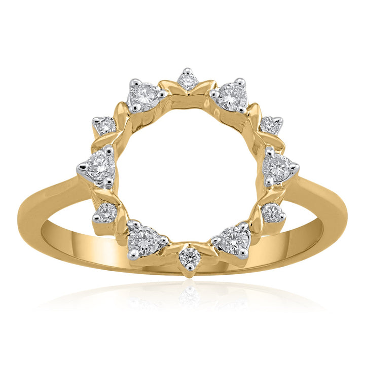 18K YG Cluster Diamond Ring-1pc - RB Diamond Jewellers