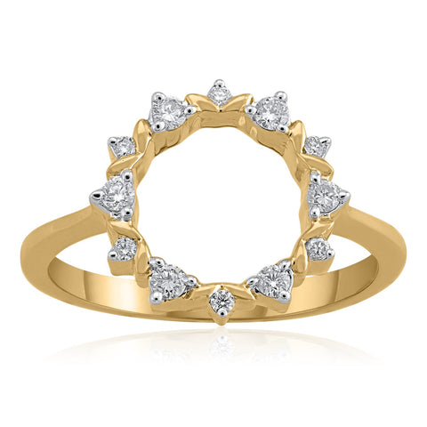 18K YG Cluster Diamond Ring-1pc - RB Diamond Jewellers