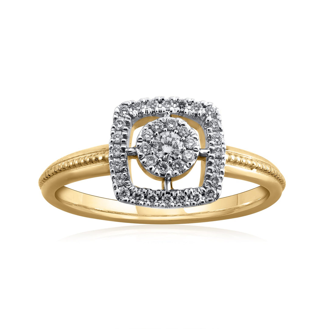 18K YG Cluster Diamond Ring-1pc - RB Diamond Jewellers