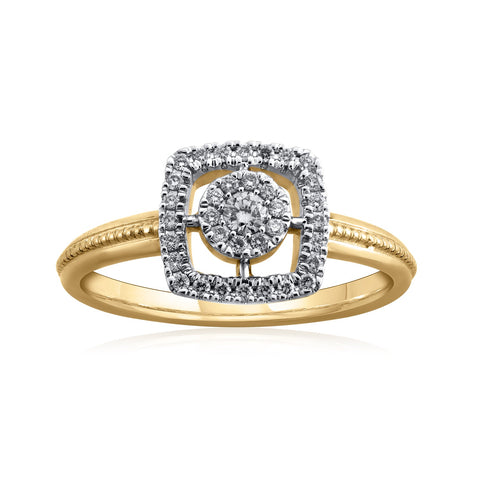 18K YG Cluster Diamond Ring-1pc - RB Diamond Jewellers