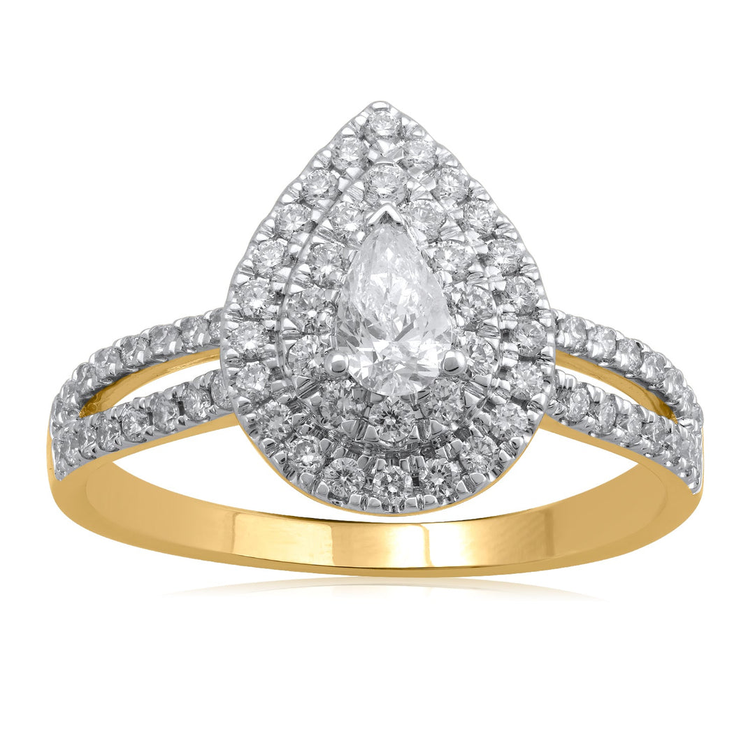18K YG Cluster Diamond Ring-1pc - RB Diamond Jewellers