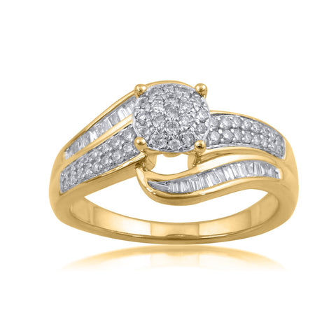 18K YG Cluster Diamond Ring-1pc - RB Diamond Jewellers