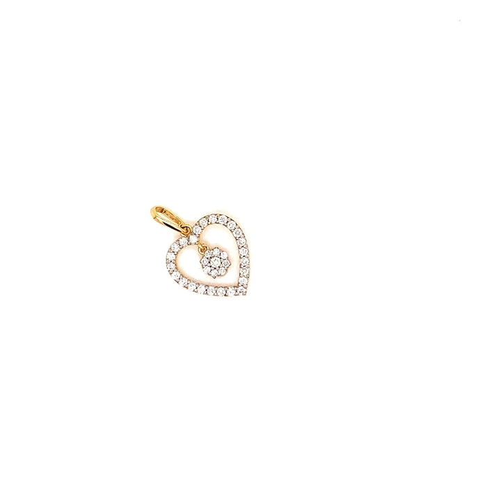 18K YG DIAMOND HEART PENDANT-1PC - RB Diamond Jewellers