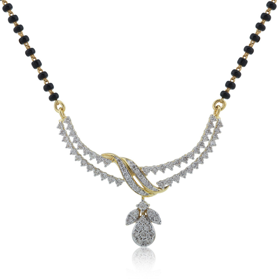 18K YG Drop Women Diamond Mangalsutra-1Pc - RB Diamond Jewellers