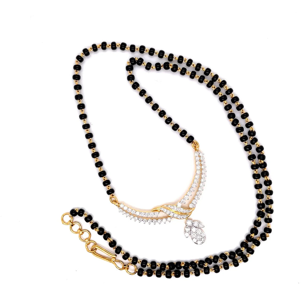 18K YG Drop Women Diamond Mangalsutra-1Pc - RB Diamond Jewellers