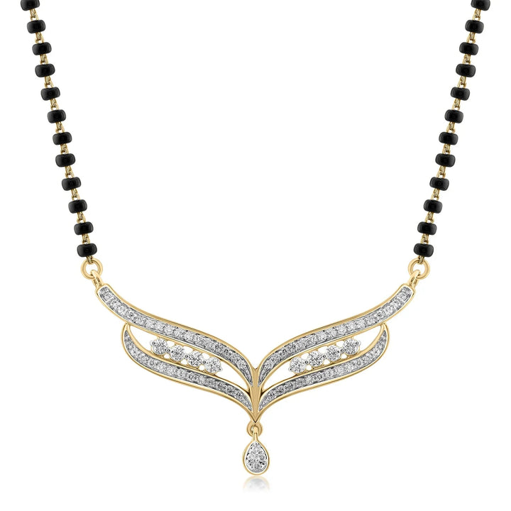 18K YG Drop Women Diamond Mangalsutra-1Pc - RB Diamond Jewellers
