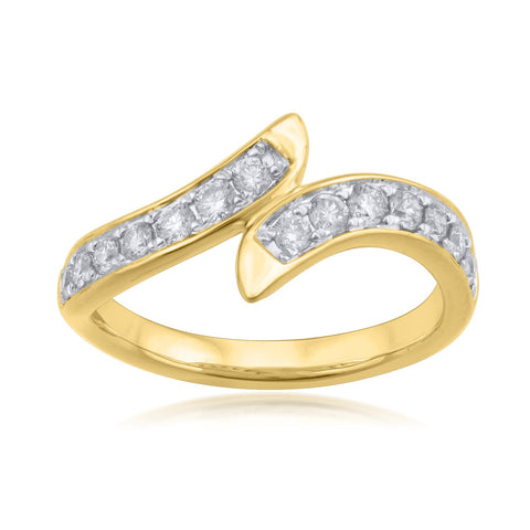 18K YG Fancy Band Women Diamond Ring-1pc - RB Diamond Jewellers