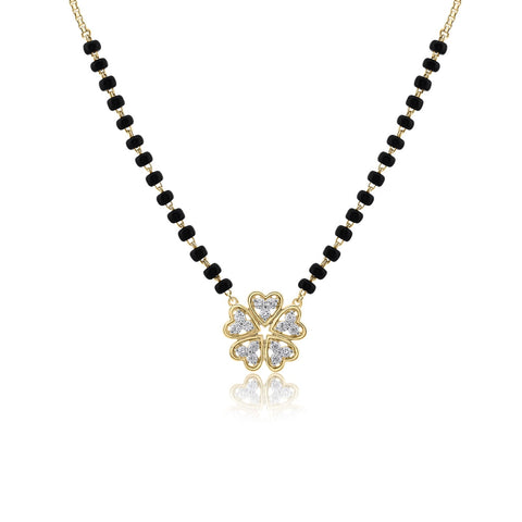 18K YG Fancy Full Diamond Mangalsutra-1pc - RB Diamond Jewellers
