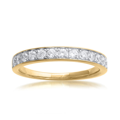 18K YG Grain Set Band Women Diamond Ring-1pc - RB Diamond Jewellers