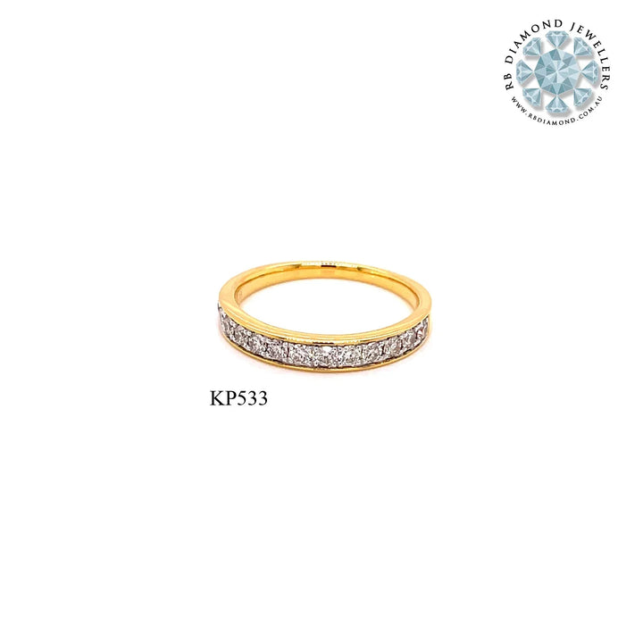 18K YG Grain Set Band Women Diamond Ring-1pc - RB Diamond Jewellers