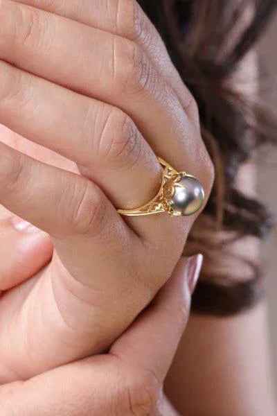 18K YG Pearl Ring