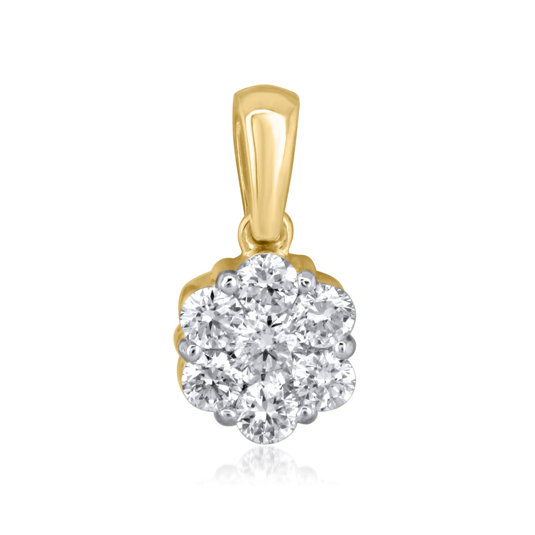 18K YG Pressure Set Diamond Pendant-1pc - RB Diamond Jewellers